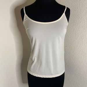 No Brand Sheer Cream Spaghetti Strap Cami Tank Top No Size Fits Like Small(1151)